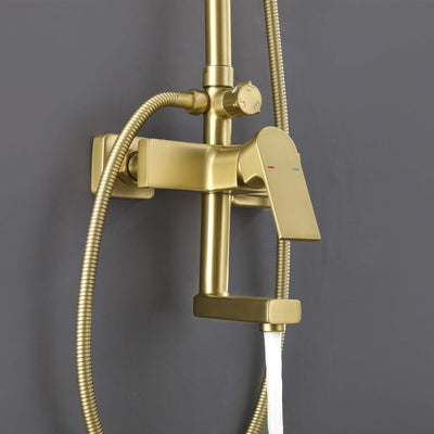 3-Function Shower System with Dual Mode Hand Shower (Jet+Spray) Brushed Gold HG6914BG