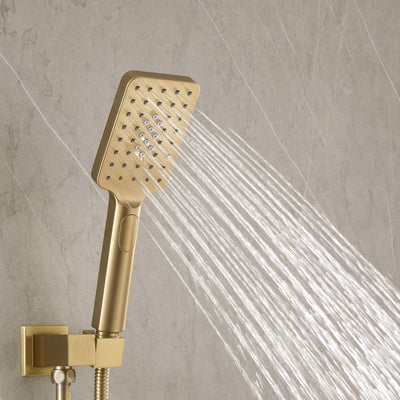 Shower System with Tub Spout 8 Inch Rain Shower Head with Handheld Spray