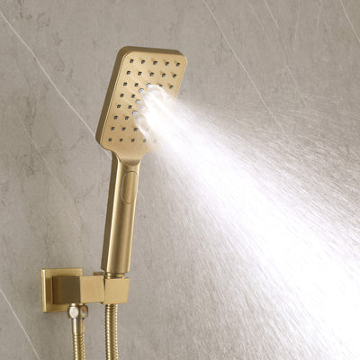 Shower System with Tub Spout 8 Inch Rain Shower Head with Handheld Spray