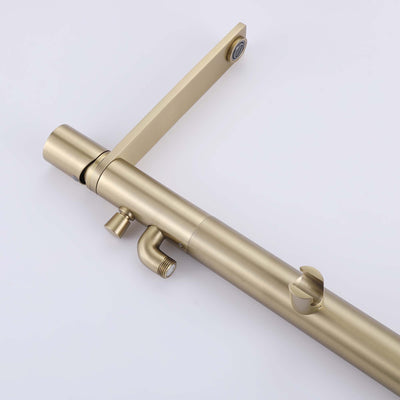 Freestanding Bathtub Faucet Brushed Gold Bath Tub Filler Faucet with Hand Shower Floor Mount JK0119