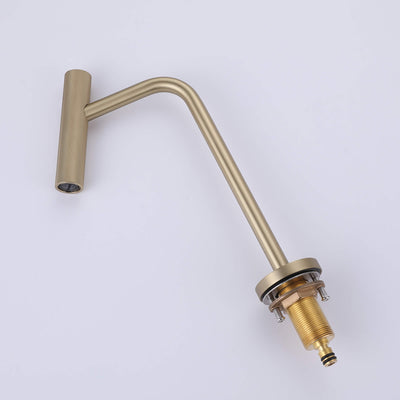 Widespread 2 Handles Bathroom Faucet with Water Supply Hoses Brushed Gold JK0133