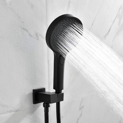 Wall Mounted Thermostatic Shower System with Push Button Diverter and Luxury 12’’ Rain Shower Head JK0185