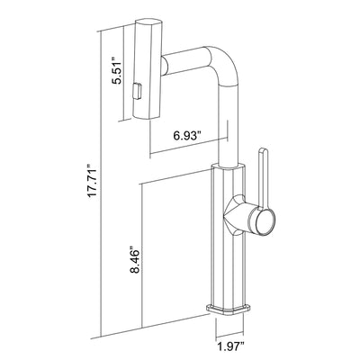 Pull Out Kitchen Sink Faucet with Flexible 3-Function & 360°Swivel Sprayhead LYJ0039